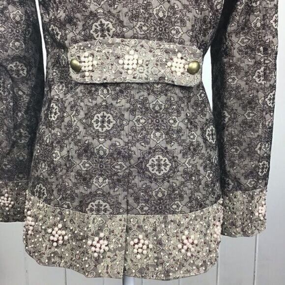 Kenzie Brown Baroque Jacket, Pearl embellished 8 - Picture 7 of 8